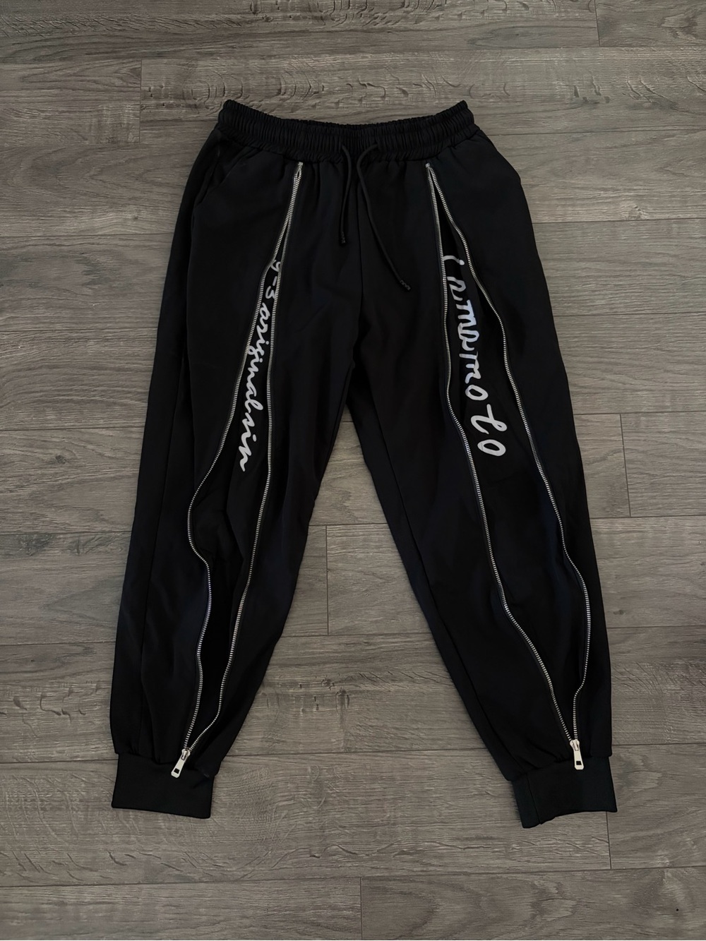 Y3- yohji Yamamoto Black Men’s Front Zippers Jogger Pants image 2